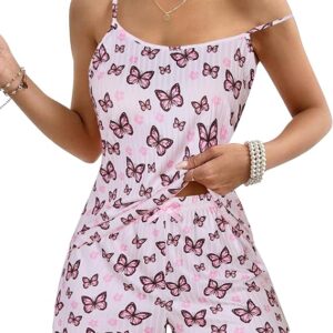 Marvmys Women's Pajama Set Sleeveless Cami Shorts Pajamas Cotton Summer Sleepwear Nightwear Soft Pjs Lounge Set S-2XL