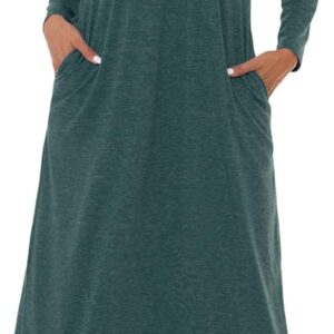 Marvmys Womens Cotton Long Sleeve Nightgowns Soft Ladies Sleep Shirts V Neck Full Length Night Shirts Sleepwear with Pockets
