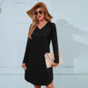Marvmys 2 Pack Nightgowns for Women Long Sleeve Night Shirts Sleepwear V Neck Night Gown for Adult Women S-3XL - 图片 3