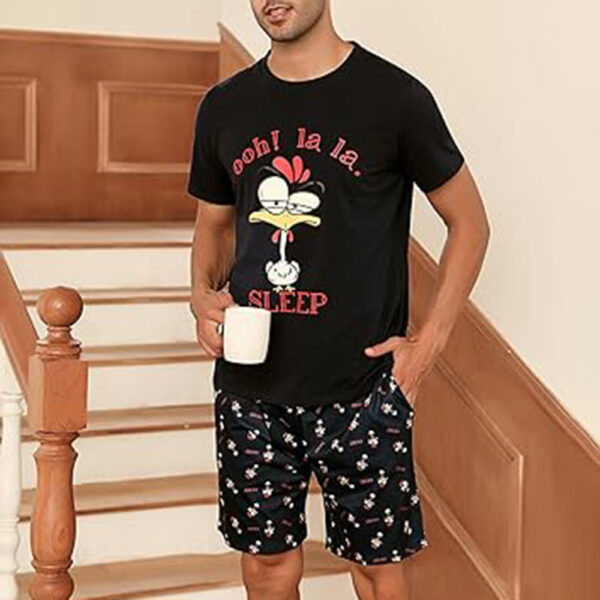 Men's Cotton Pajamas Sets V Neck Lounge Set Sleepwears with Pocket - Image 4