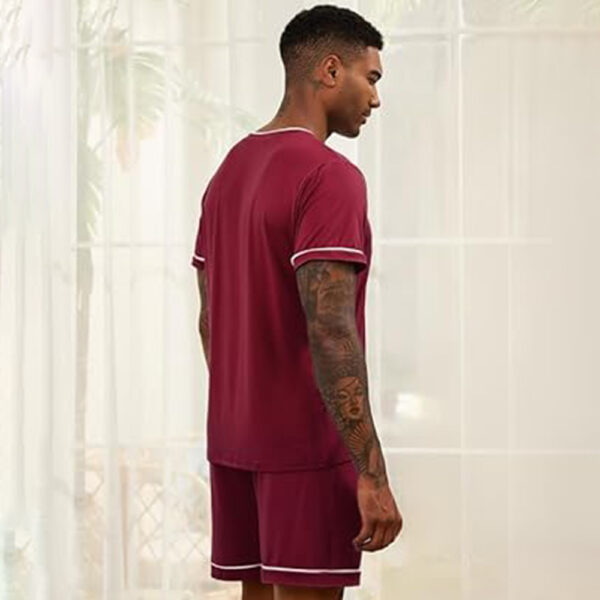 Marvmys Men Pajamas Set Summer Pajamas Short Sleeve Pajama Set Lightweight Pj Set Sleepwear Outfits with Pockets S-2XL - Image 5