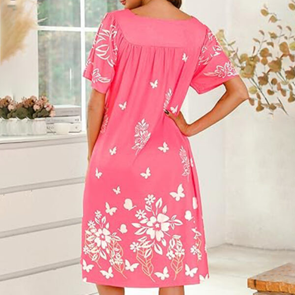 Marvmys Women House Dress with Pocket Mumu Nightgowns Short Sleeve Moomoo Dresses Sleepwears - Image 3