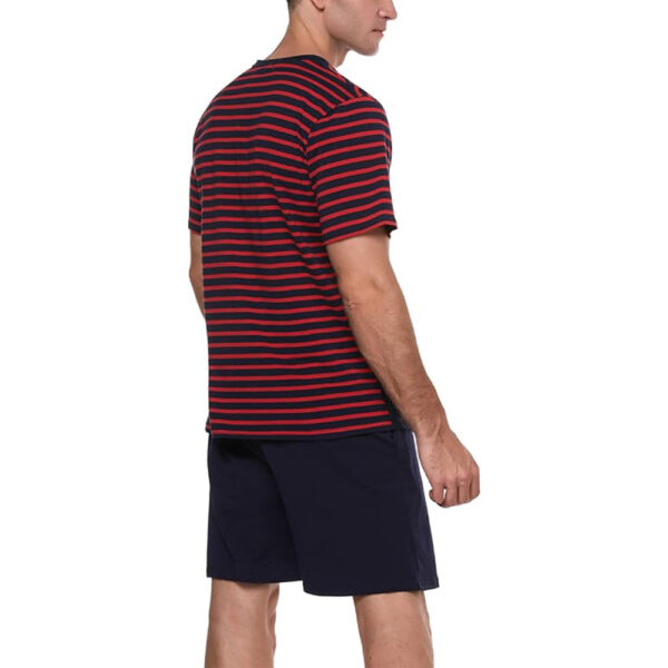Marvmys Men's Short Sleeve Pajama Set Summer Pj Short Set 2 Pcs Loungewear Sleepwear with Pockets - Image 4