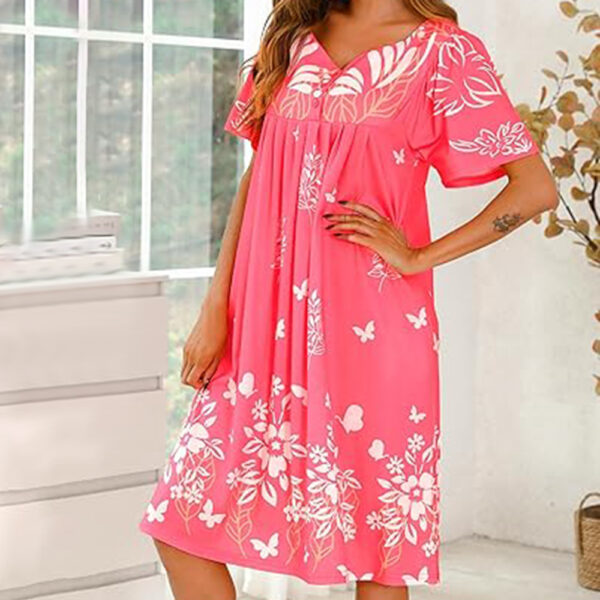 Marvmys Women House Dress with Pocket Mumu Nightgowns Short Sleeve Moomoo Dresses Sleepwears - Image 5
