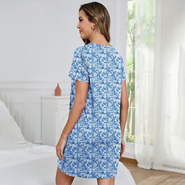 Marvmys Women 2 Pack Nightgowns Soft Short Sleeve Sleep Shirts Sleepwear V Neck Comfy Lounge Dress Nightshirts - Image 7